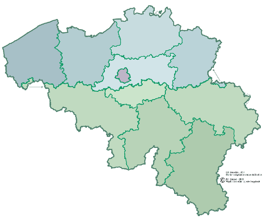 Carte des provinces de Belgique